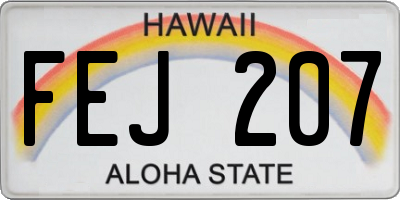 HI license plate FEJ207