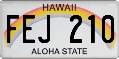 HI license plate FEJ210