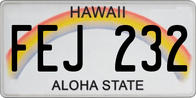 HI license plate FEJ232
