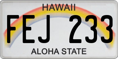 HI license plate FEJ233