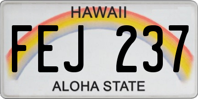 HI license plate FEJ237