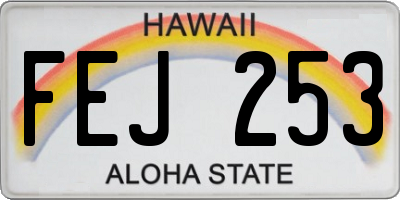 HI license plate FEJ253