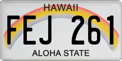 HI license plate FEJ261