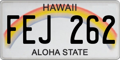 HI license plate FEJ262
