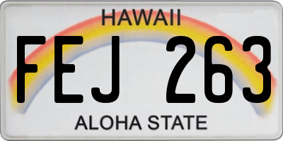 HI license plate FEJ263