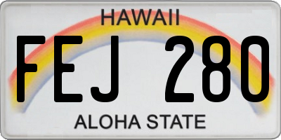 HI license plate FEJ280