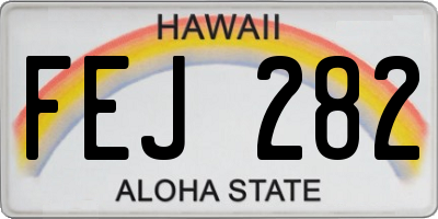 HI license plate FEJ282