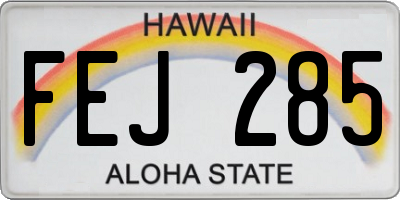 HI license plate FEJ285