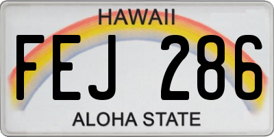 HI license plate FEJ286