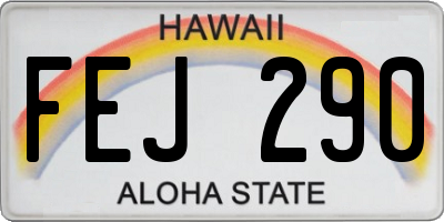HI license plate FEJ290
