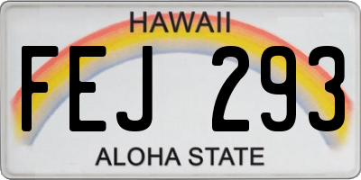 HI license plate FEJ293