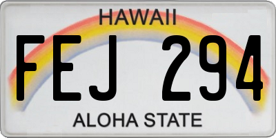 HI license plate FEJ294