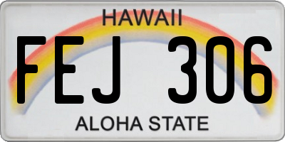 HI license plate FEJ306
