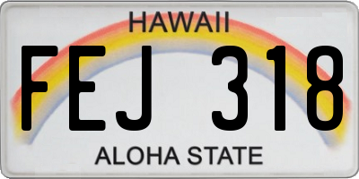 HI license plate FEJ318