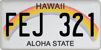 HI license plate FEJ321