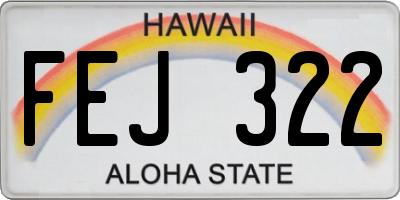 HI license plate FEJ322