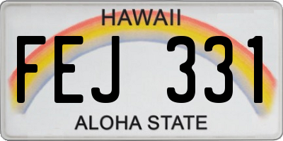 HI license plate FEJ331