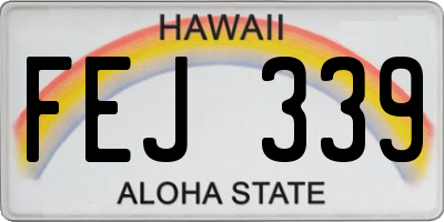 HI license plate FEJ339