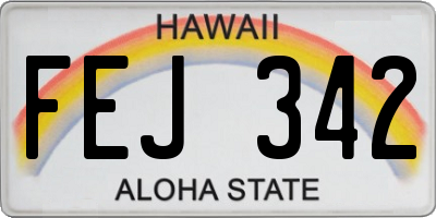 HI license plate FEJ342