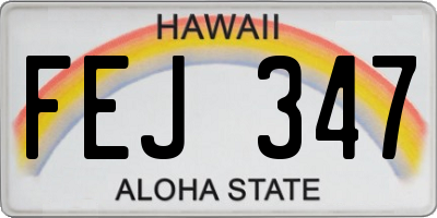 HI license plate FEJ347