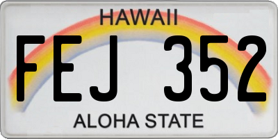 HI license plate FEJ352