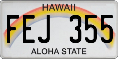 HI license plate FEJ355