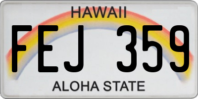 HI license plate FEJ359