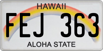 HI license plate FEJ363