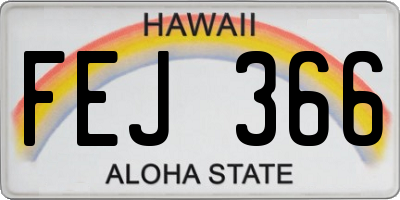 HI license plate FEJ366