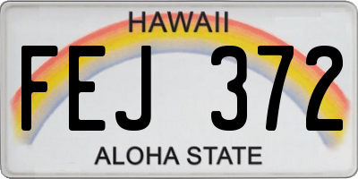HI license plate FEJ372