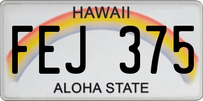 HI license plate FEJ375