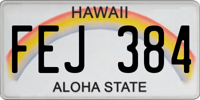 HI license plate FEJ384