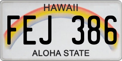 HI license plate FEJ386