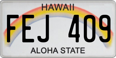HI license plate FEJ409