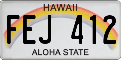 HI license plate FEJ412
