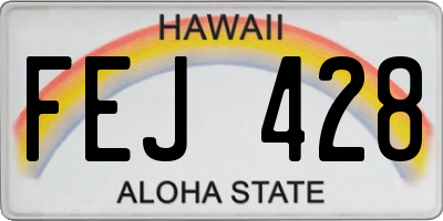 HI license plate FEJ428