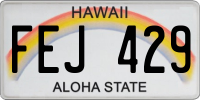 HI license plate FEJ429