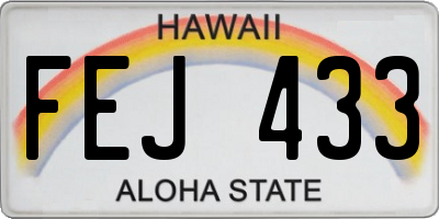 HI license plate FEJ433