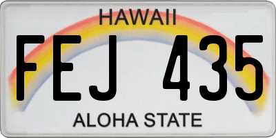 HI license plate FEJ435