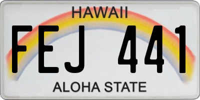 HI license plate FEJ441