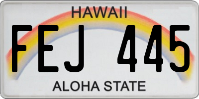 HI license plate FEJ445