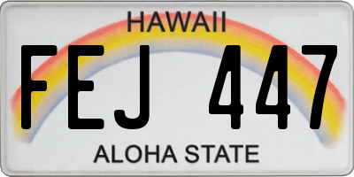 HI license plate FEJ447