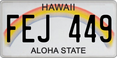 HI license plate FEJ449
