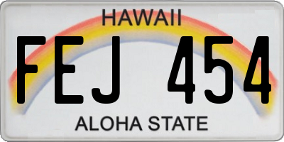 HI license plate FEJ454