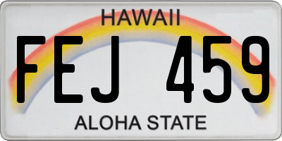 HI license plate FEJ459