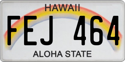HI license plate FEJ464