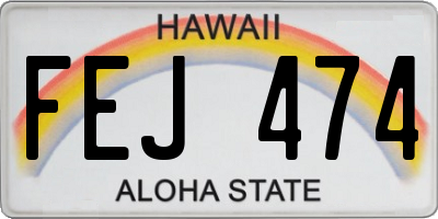 HI license plate FEJ474