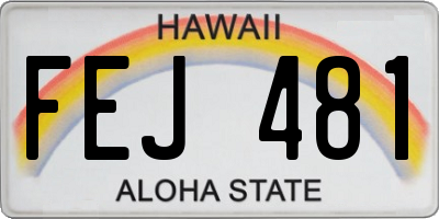 HI license plate FEJ481