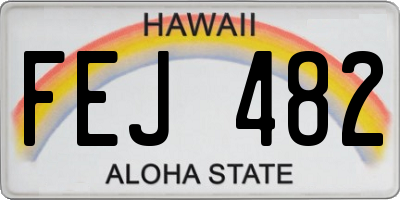 HI license plate FEJ482