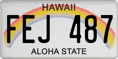 HI license plate FEJ487
